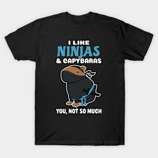 I Like Ninjas and Capybaras you not so much cartoon T-Shirt